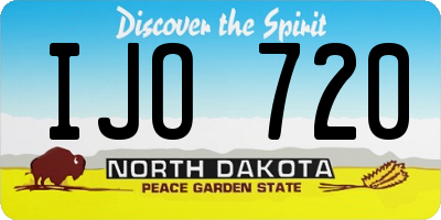ND license plate IJO720