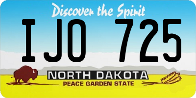 ND license plate IJO725