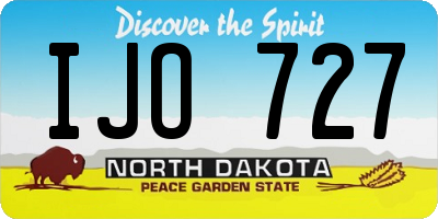 ND license plate IJO727