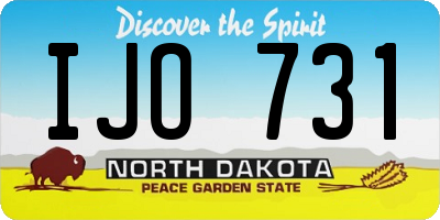 ND license plate IJO731