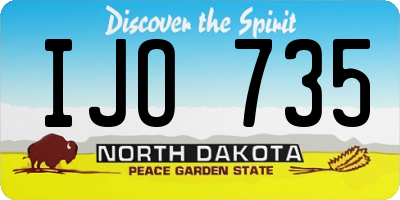 ND license plate IJO735