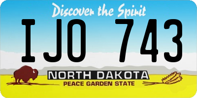 ND license plate IJO743