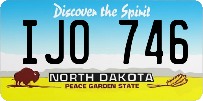 ND license plate IJO746