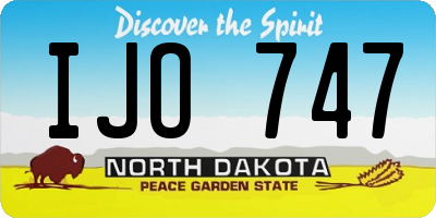 ND license plate IJO747