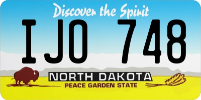 ND license plate IJO748