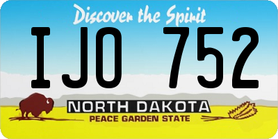 ND license plate IJO752