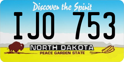 ND license plate IJO753