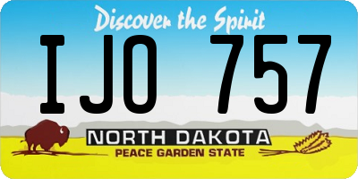 ND license plate IJO757