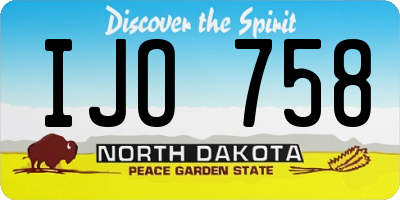 ND license plate IJO758