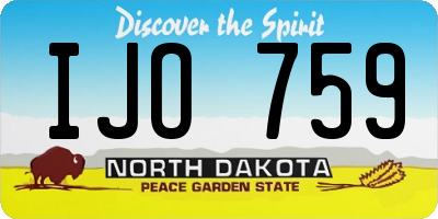 ND license plate IJO759