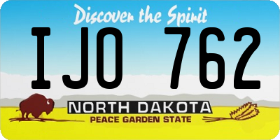 ND license plate IJO762