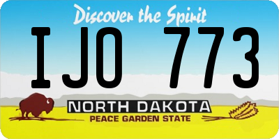 ND license plate IJO773