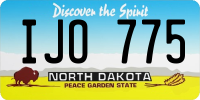 ND license plate IJO775