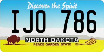 ND license plate IJO786