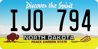 ND license plate IJO794