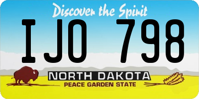 ND license plate IJO798