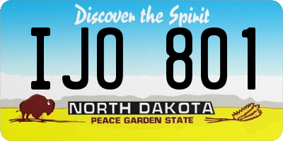 ND license plate IJO801