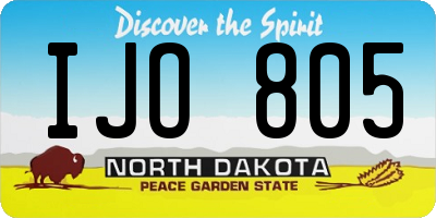 ND license plate IJO805