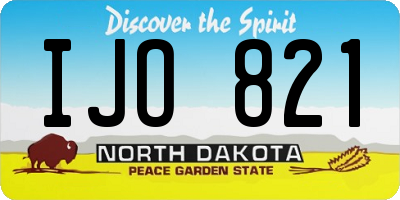 ND license plate IJO821