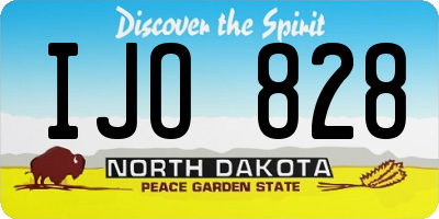 ND license plate IJO828