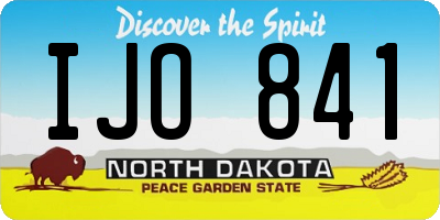ND license plate IJO841