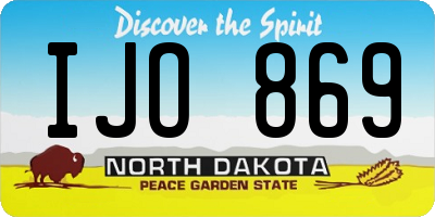 ND license plate IJO869
