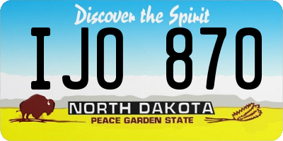 ND license plate IJO870