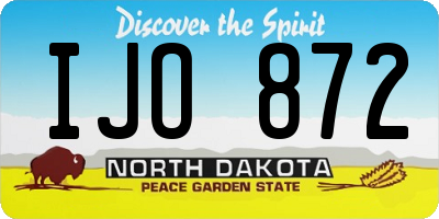 ND license plate IJO872