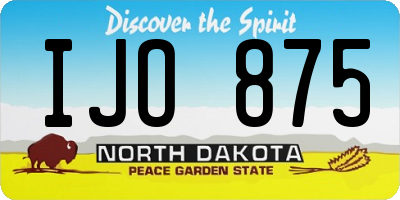 ND license plate IJO875