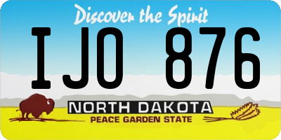 ND license plate IJO876