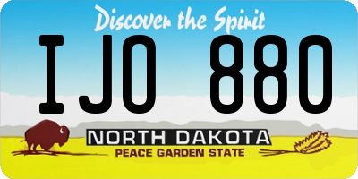 ND license plate IJO880
