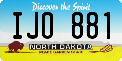 ND license plate IJO881