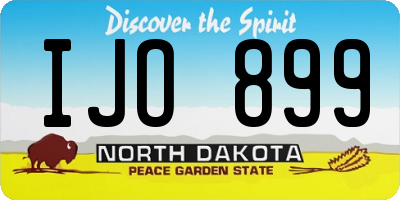 ND license plate IJO899
