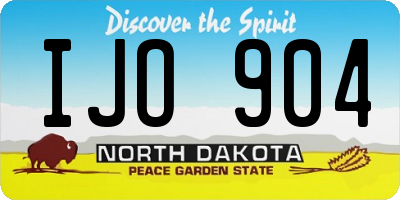 ND license plate IJO904