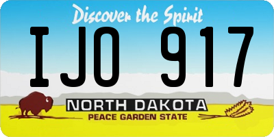ND license plate IJO917