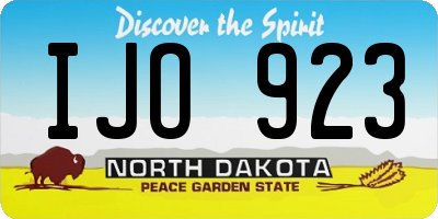 ND license plate IJO923