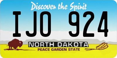 ND license plate IJO924