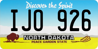 ND license plate IJO926