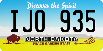 ND license plate IJO935