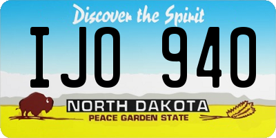 ND license plate IJO940