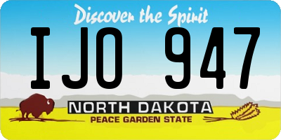 ND license plate IJO947