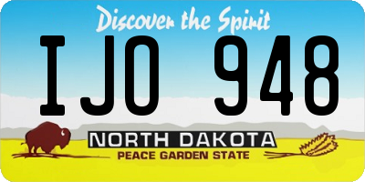 ND license plate IJO948