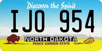 ND license plate IJO954