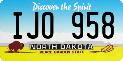 ND license plate IJO958