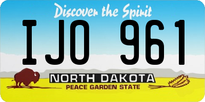 ND license plate IJO961