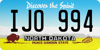 ND license plate IJO994