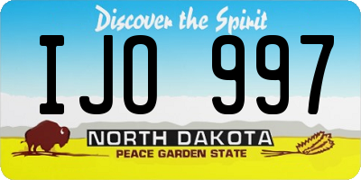 ND license plate IJO997