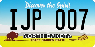 ND license plate IJP007