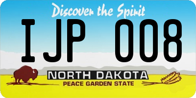ND license plate IJP008