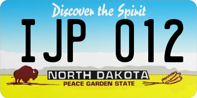 ND license plate IJP012
